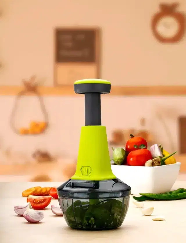 Manual Push Chopper for Vegetables & Fruits, Green, 500 ml