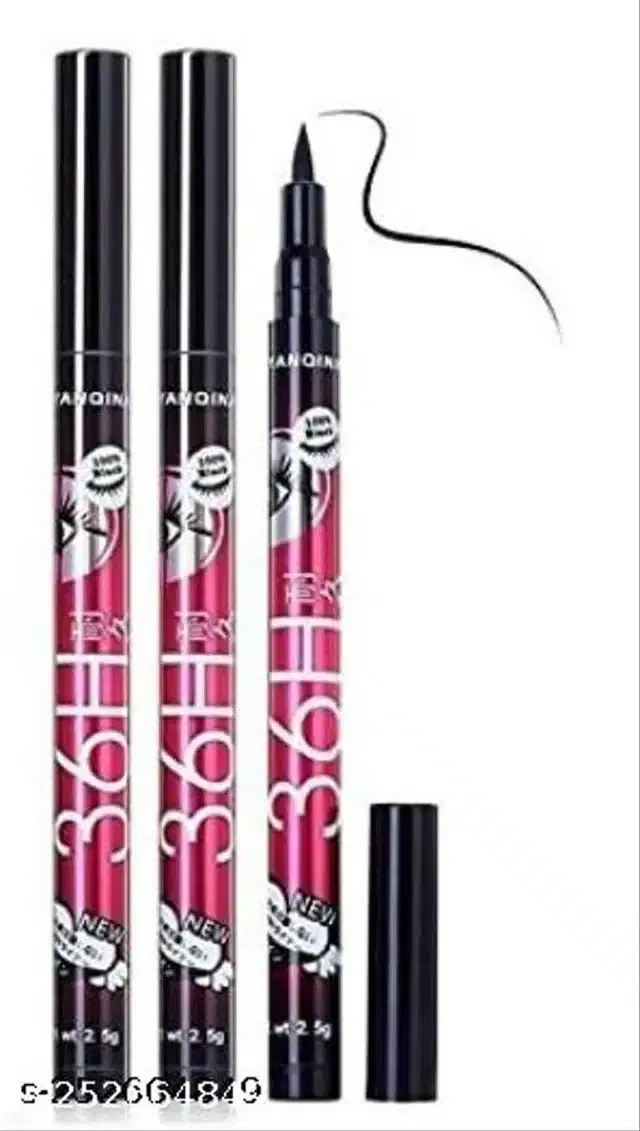 36H Eye Liner, Black, Pack of 3