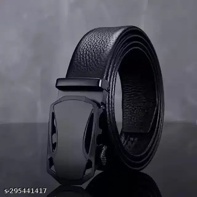 Leather Belt for Men (Black, 30)