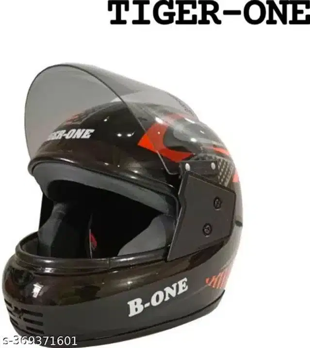 Full Face Helmet for Men & Women, Black & Orange