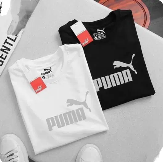 Round Neck Printed T-Shirt for Men, Pack of 2 (White & Black, M)