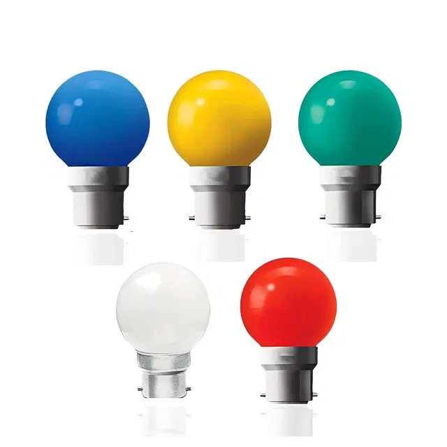 Mini B22 LED Night Bulb, Multicolor, 0.5 W, Pack of 6