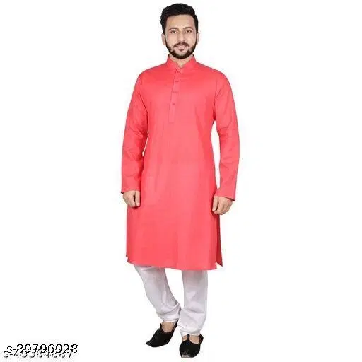 Kurta for Men (Peach, S)