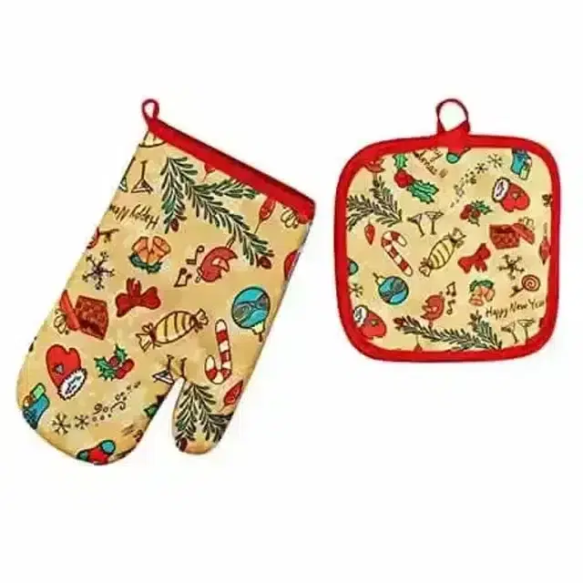 Pallavi Trading Printed Oven Mitt And Pot Holder