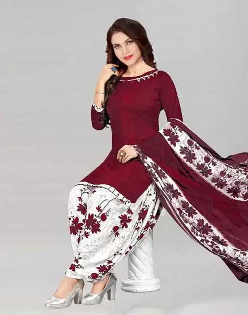 Sharda Creation Women's Dress Material (Maroon) (SC70)
