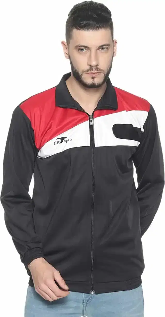 HPS Sports Full Sleeve Solid mens Jacket (Red, S) (HP0407)