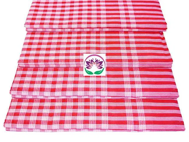 Pinak Cotton Gamcha Bath Towel For Men And Women, Pack Of 2, Red, PS-195