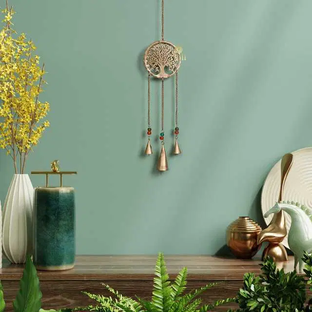 Metal Tree Of Life Wall Hanging, Golden, Du-070