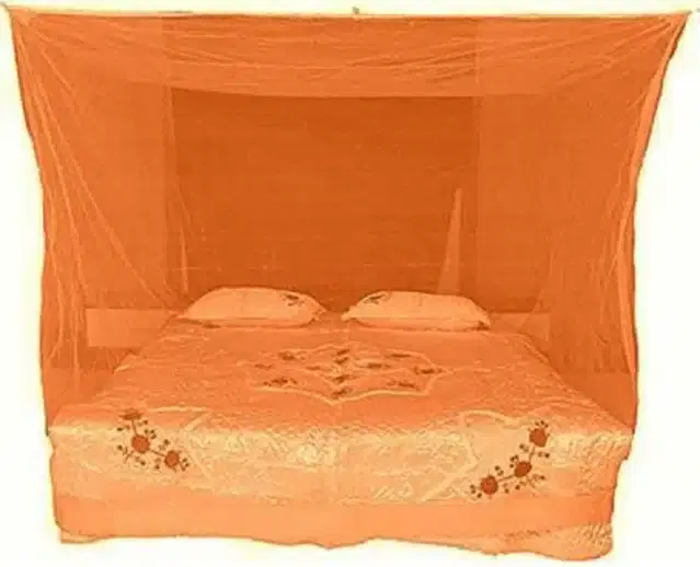 Double Bed Mosquito Net, Orange, 6x6 feet