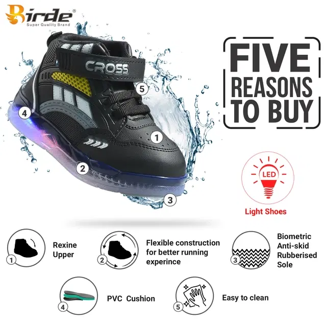 Casual Shoes for Kids (Black, 11C)