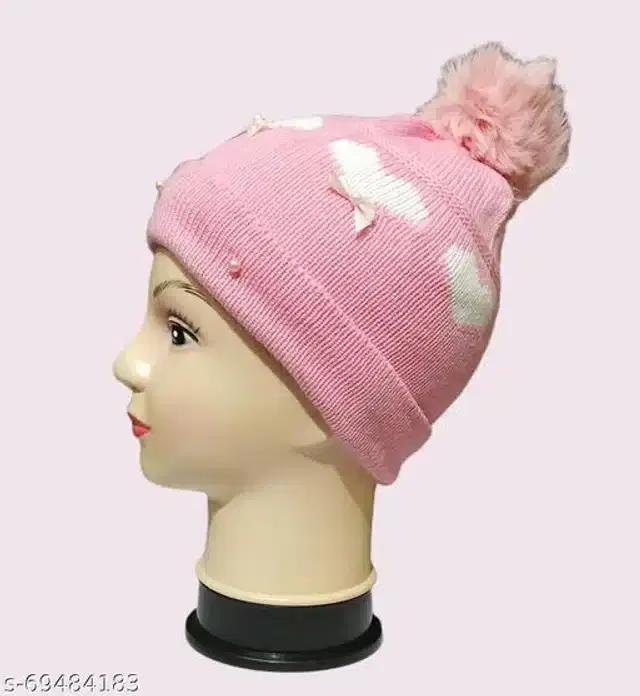 Woolen Cap for Women (Pink)