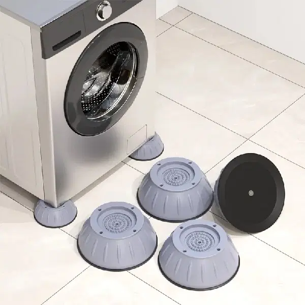 Rubber Anti Vibration Washing Machine Pads, Grey, Pack of 4