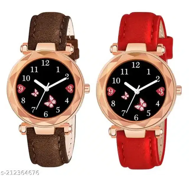 Analog Watch for Women, Pack of 2 (Multicolor)