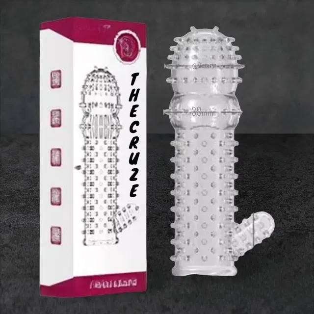 Crystal Dotted Reusable Condom for Men, Transparent, Pack of 1