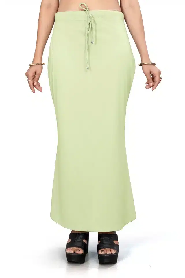 Lycra Solid Saree Petticoat for Women (Mint Green, M)