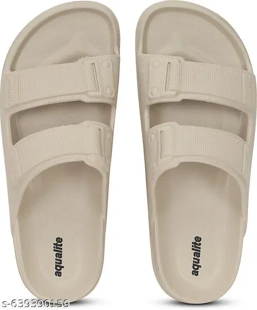Aqualite EVA Sliders for Men (Beige, 10) Pack of 2