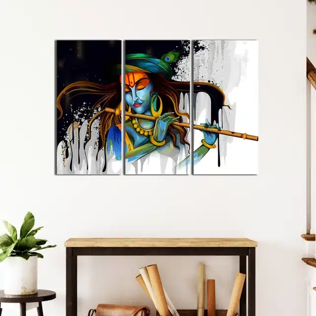 Wooden Wall Paintings, Set of 1, Multicolor, 24x16 Inches