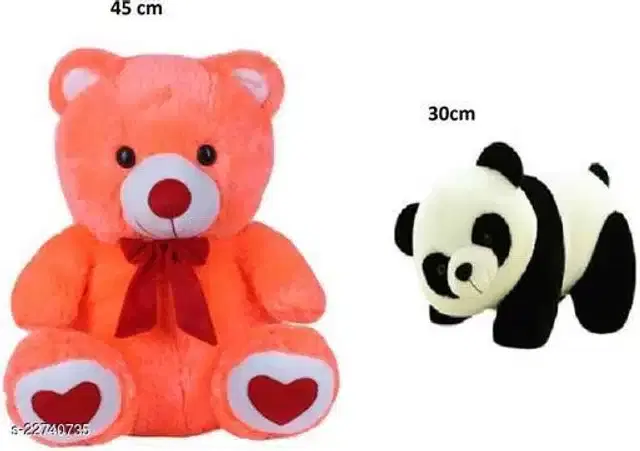 Stuffed Toys for Kids, Orange & Black, Set of 2