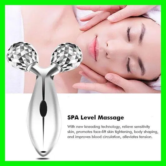 3D Face Massage Roller, Silver