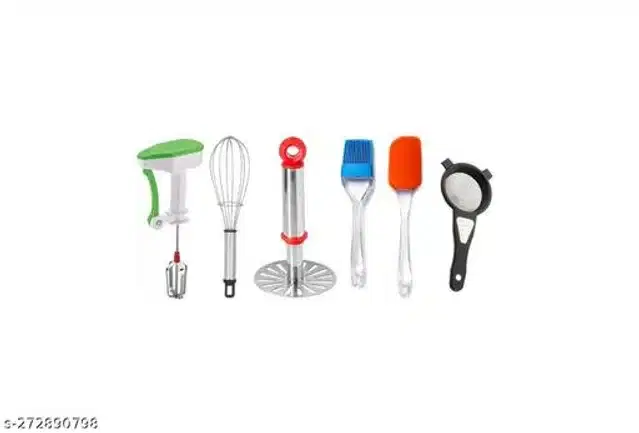 Stainless Steel Kitchen Tools Set, Multicolor, Set of 6
