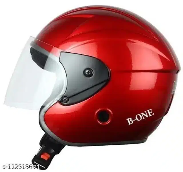 Open Face Helmet For Men, Red