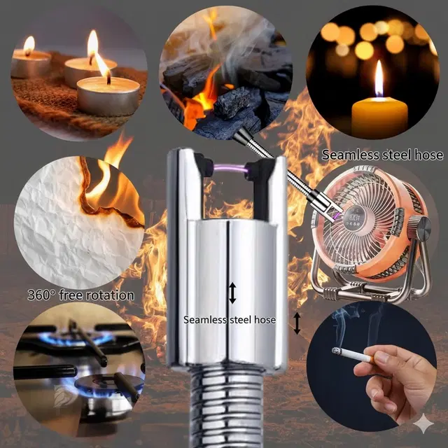 Electric Rechargeable Candle Lighter, Multicolour,Pack Of 1