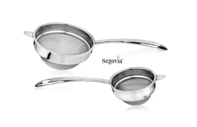 Segovia Double Mesh Stainless Steel Tea Strainer, Pack of 2, Silver, SS-2