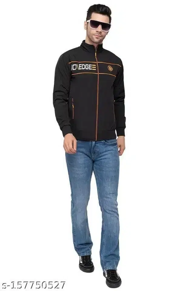 PU Jacket for Men (Black, M)