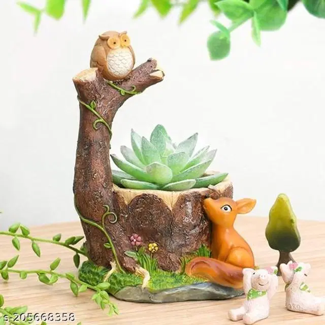 Terracotta Decorative Cute Plant Holder for Home Decor, Multicolor
