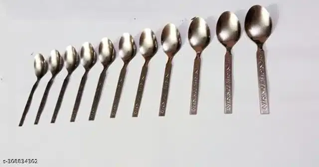 Stainless Steel Spoons, Silver, Pack of 12