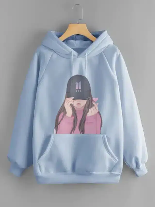 Full Sleeve Hoodie for Women (Sky Blue, S)