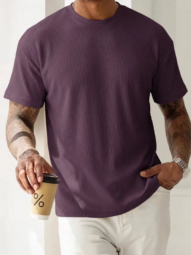 Casual T-shirt for Men (Purple, S)