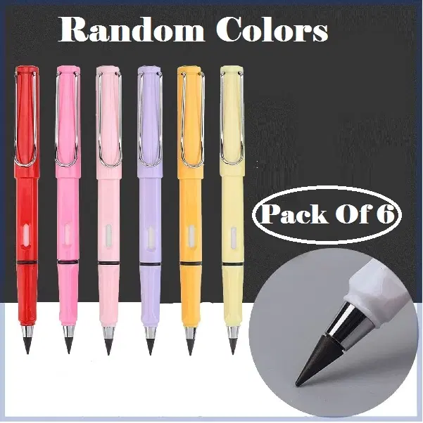 Inkless Everlasting Pencils for Kids, Multicolor, Pack of 6