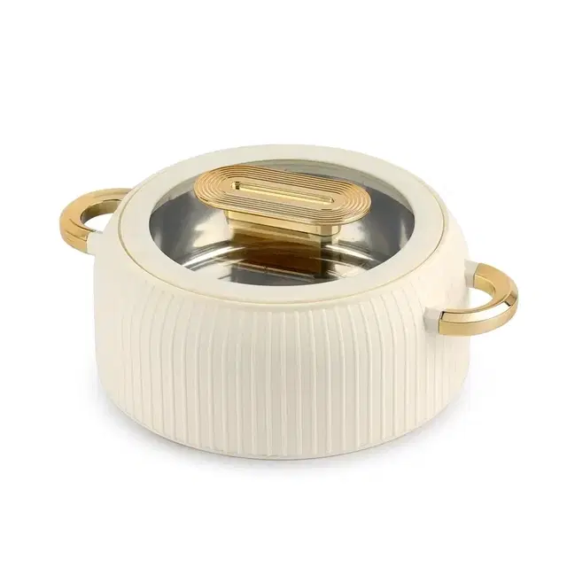 Cello Castella Deluxe, 1000 ml, Ivory | Insulated Casserole | Keeps Food Hot & Fresh | Sturdy Locking Lid