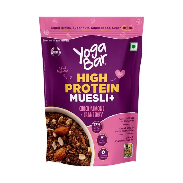 Yogabar Muesli High Protein Choco Almond & Cranberry 350 g