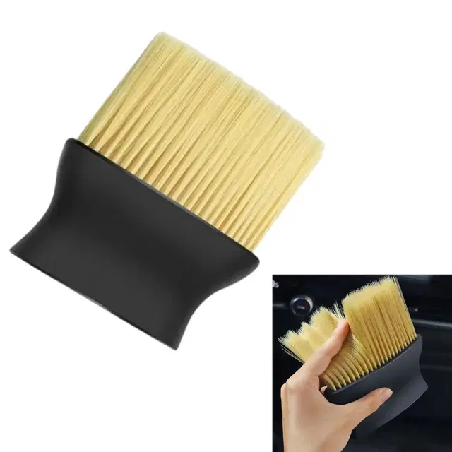 Super Soft Microfiber Car Dashboard Cleaning Brush, Brown & Black