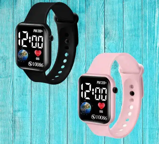Digital Watch for Men & Women, Pack of 2 (Multicolor)