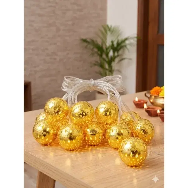 Golden Bell String Light For Diwali, Puja & Festive Home Decoration