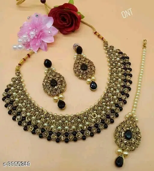 BJ JEWEL ALLOY & PEARL JEWELLERY SET FOR WOMEN'S
