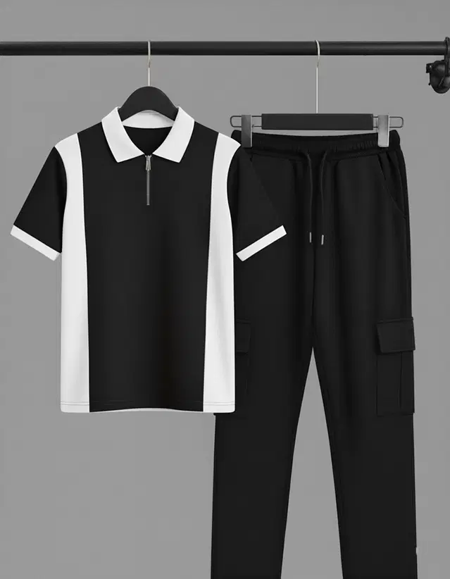 Colorblocked Night Suit For Men  Multicolour , (M)