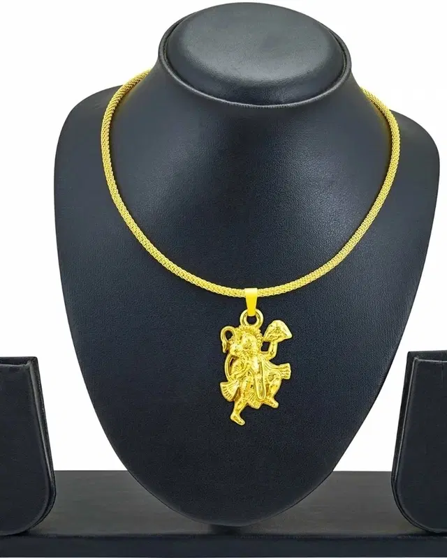 Brass & Copper Locket with Chains for Men (Golden)