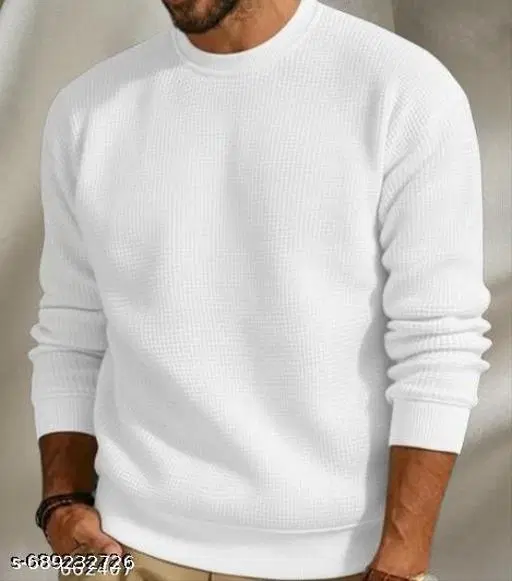 Cotton Solid T-shirt For Men, White (XXL)