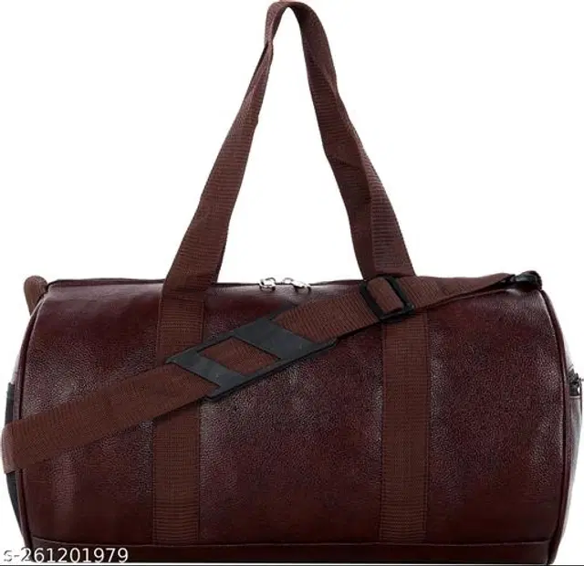 Faux Leather Gym Bags, Dark Brown