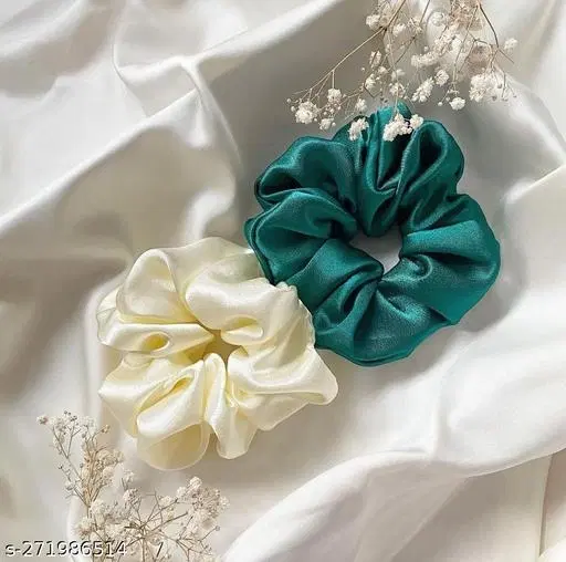 Satin Scrunchies for Women, Pack of 12 (Multicolor)