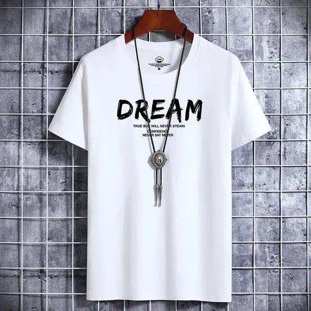 Polyester Printed T-shirt for Men, White (M)