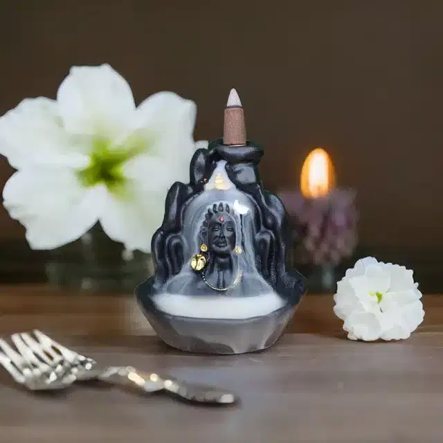 Adiyogi Mahadev Showpiece, Black & Gold, 4 inches