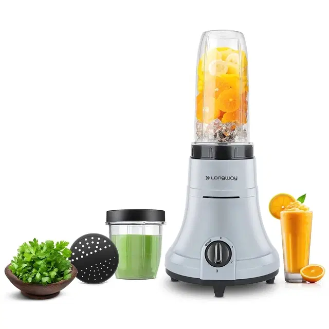 Longway Sage Juicer Mixer Grinder (500 W, 2 Jars, Gray & Black)