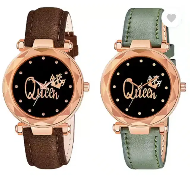 Analog Watch for Women, Pack of 2 (Multicolor)