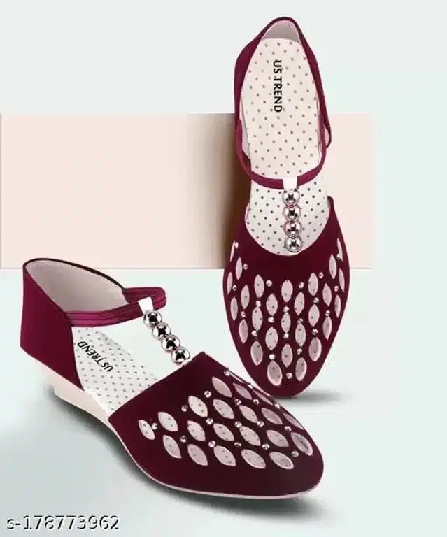 Sandals for Women & Girls (Maroon, 8)