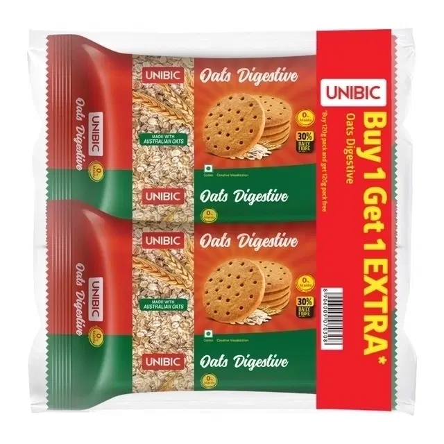 Unibic Oats Digestive Oatmeal Cookies 2X100 g (Buy 1 Get 1 Free)